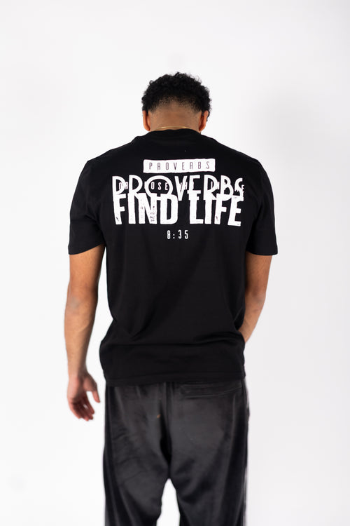 Proverbs 8:35 Black T‑Shirt — Clearance Sale